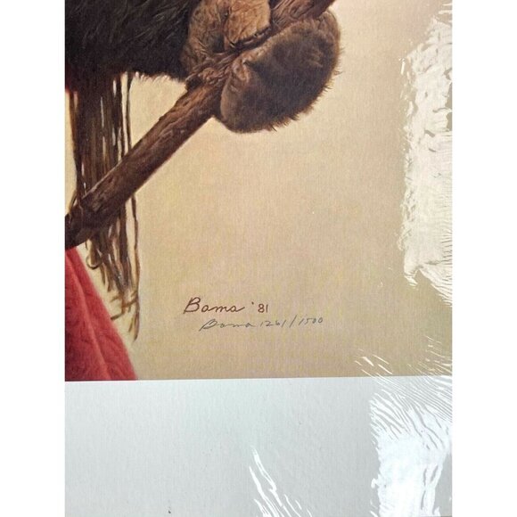 20"x24" Limited Edition SIGNED Numbered Print WINTER TRAPPING by JAMES BAMA 1981 - Picture 3 of 4